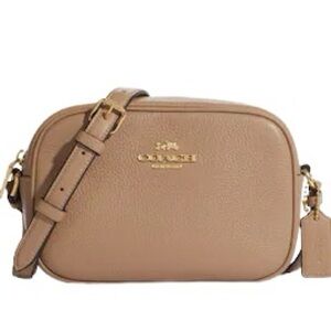 Coach Pebbled Leather Crossbody Camera Bag in Beige